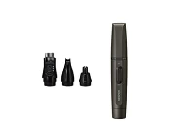 コイズミ ヒゲ&ノーズケア ヒゲトリマー 鼻毛カッター メンズ 乾電池式 チャコールグレー KMC-0641/H