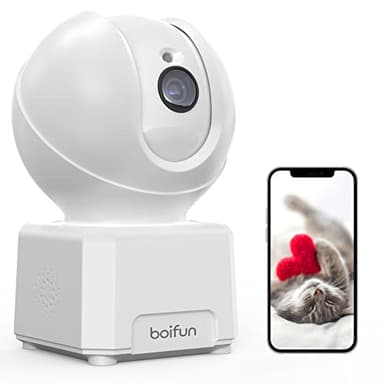 【wifi強化・日本技適認証済み】BOIFUN 防犯 監視カメラ 室内 ペットカメラ iPhone/Android スマホ 360度監視＆24時間録画 2k画素＆赤外線暗視 2.4G 見守りカメラ 人体検知＆音検知＆モーション検知 警報音センサー 屋内ネットワークカメラ自動追跡子供 留守番ホームカメラ 双方向音声 猫＆犬 高齢者介護 ベビーカメラ【Amazon Alexa 認定取得】