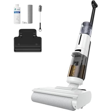 JONR 水拭き掃除機 ED12 Lite 吸引・水洗い・拭き取り3in1 コードレス スティッククリーナー 20000Pa強力吸引 乾湿両用 自動洗浄 軽量 壁際1mm清掃 長時間稼働 大容量清水＆汚水タンク 自立式 自走式 モップ機能付き 床拭き/ハードフロア/カーペット/隙間に適用 お手入れ簡単 掃除機 PSE認証