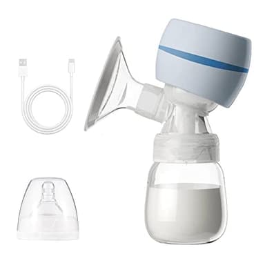 JUANZI breast pump、ポータブル一体型さく乳器 LEDスクリーン付き 母乳育児用電動さく乳器 2モード 9吸引レベル 低騒音 22mmシリコン製さく乳シールド付き 180mlミルクボトル