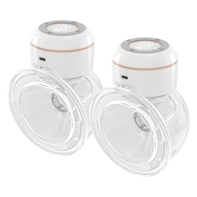 HXBEE さく乳器、ウェアラブル搾乳器 ハンズフリー電動搾乳器 授乳用 4モード 12吸引レベル 低ノイズ 内蔵バッテリー 180mlミルクコレクター付き 2個パック
