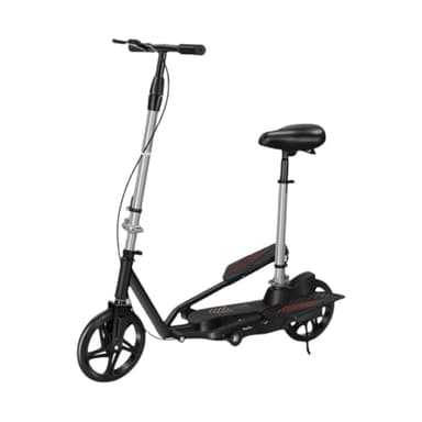 TIMDU大人用ペダルスクーター 移動用スケートボード 1秒折りたたみ2輪自転車 キャンパス＆通勤必須 踏み板付きシートデザイン 軽量で実用的 フリースタイル 技用プロキック プロキックスケーター 立ち乗り式二輪車, 男性 女性 誕生日 プレゼント (ブラック,シート付き折りたたみ式)