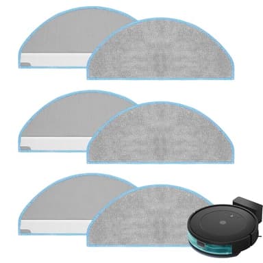KEEPOW 6枚 Roomba Combo Essential に適用する Q052020/Q0120/Y0140 互換モップパッド 高吸水性 マイクロファイバー 清掃用クロス 交換用 モップ 替え ルンバ 105 対応 掃除機＆モップコンボ 互換 ルンバ 部品 [並行輸入品]