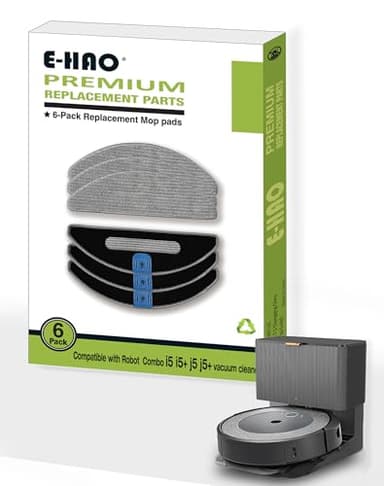 E-HAO モップパッド 6 個パック iRobot ルンバ コンボ j5+、j5、i5+、i5、i8+、i8 モデル用交換用、洗って再利用可能なマイクロファイバークリーニング詰め替えモップパッドアクセサリー