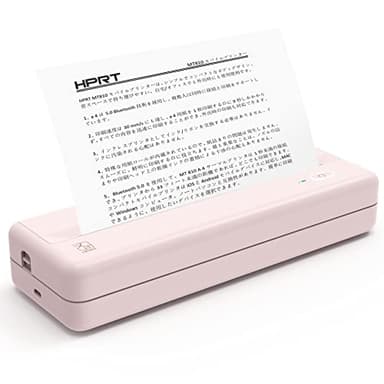 HPRT MT810 A4 モバイルプリンター サーマルプリンター モノクロ ポータブル プリンタ 小型プリンター コンパクト スマホ印刷 ビジネス ホーム 家庭用 アウトドア 出張 感熱紙付き (ピンク)