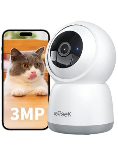 【360°自動定期見回り・5GWiFi対応】ieGeek 見守りカメラ ペットカメラ iphone対応 可上下自動追尾 レンズのオフ可能 300万画素 赤外線暗視 双方向会話 PTZ首振り プリセット機能 防犯カメラ 室内 24h常時録画 動体検知 スマホ通知 犬/猫/お年寄り 監視カメラ 警報通知 家族共有 Alexa対応 クラウド/メモリカード 室内カメラ 接続簡単
