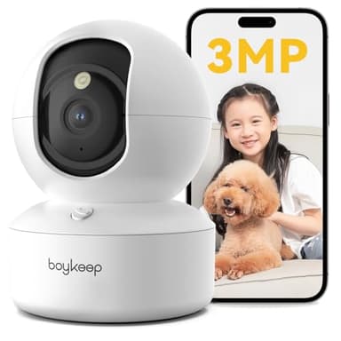 【カラー暗視・5GHz/2.4GHz Wi-Fi両対応】 ペットカメラ 見守りカメラ 防犯カメラ 室内 2K BoyKeep ワンタッチ双方向通話 360°パンチルト モーション検知 自動追跡 監視カメラ ペットモニター 家庭用 ホームカメラ クラウド/SDカードストレジ 一年保証