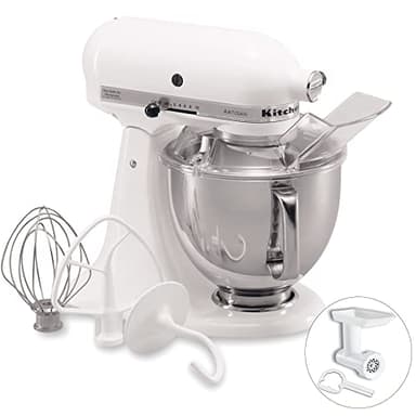 【国内正規輸入品】 キッチンエイド(Kitchen Aid) スタンドミキサー KSM160+フードグラインダー+注入用カバー付き(ホワイト)