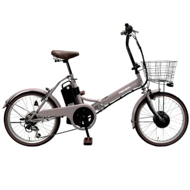 PROVROS(プロブロス) 折りたたみ 電動アシスト自転車 20インチ シマノ6段変速 リチウムイオンバッテリー7.8Ah 前輪駆動 最大46km走行 型式認定 公道可能【メーカー保証1年】P-206E (ピンクベージュ)