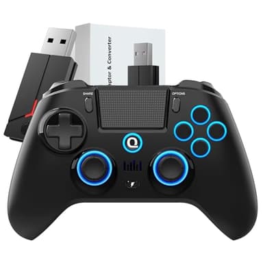 QRD Spark N5 PS5用コントローラ、PS4 Pro Slim PS3 Steam Deck PC スマホに対応、ホールエフェクトジョイスティック、3.5 mmオーディオポート+スピーカー+マイク、マクロ、連射、振動、モーションセンサー、マップ可能機能