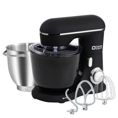 Kitchen in the box スタンドミキサー 4.5L+5Lダブルボウル 大容量 卓上ミキサー 10段階スピード調節 3種類アタッチメント付き 家庭用 業務用 こねる/混ぜる/泡立てる ブラック