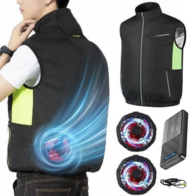 [Noraui] 【2025暴風ファン & 40800mAh大容量バッテリー】 空調作業服 バッテリーファンセット ファン付きベスト 作業用 ジャケット 空調ウェア 空調扇風服 冷却 3段階風量調節 7.4V出力対応 UVカット 撥水加工 男女兼用 ベスト ブラック M (JP, アルファベット, M, ブラック（ベスト）)