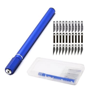 三花 デザインカッター 平刃 曲線刃 直線刃 各10枚 保管ケース付き デザインナイフ アートナイフ 切り絵 プラモデル工具 細工用カッター クラフト細工に