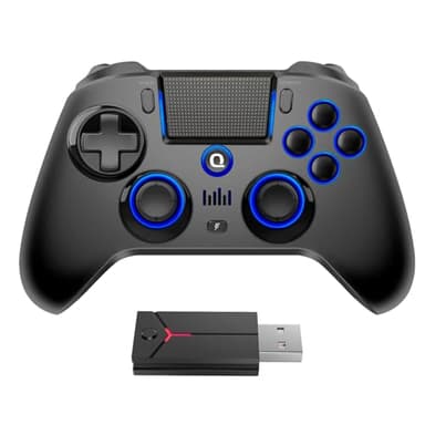 QRD Spark N5 PS5用コントローラ、PS4 Pro Slim PS3 Steam Deck PC スマホに対応、ホールエフェクトジョイスティック、3.5 mmオーディオポート+スピーカー+マイク、マクロ、連射、振動、モーションセンサー、マップ可能機能