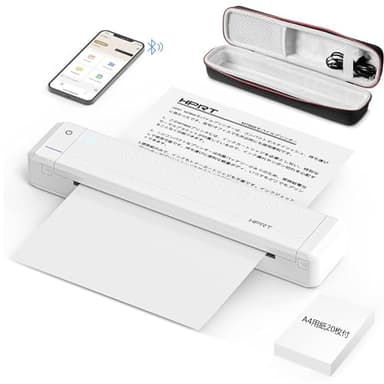 HPRT モバイルプリンター MT866 セット サーマル プリンタ スマホプリンター a4 ポータブルプリンター プリンター小型 モノクロ インクレス コンパクト ビジネス アウトドア 出張 ホーム 家庭用 インク不要