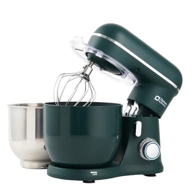Kitchen in the box スタンドミキサー 3.5L+3.5Lダブルボウル 大容量 卓上ミキサー 10段階スピード調節 3種類アタッチメント付き 家庭用 業務用 こねる/混ぜる/泡立てる ダークグリーン
