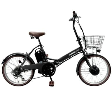 PROVROS(プロブロス) 折りたたみ 電動アシスト自転車 20インチ シマノ6段変速 リチウムイオンバッテリー7.8Ah 前輪駆動 最大46km走行 型式認定 公道可能【メーカー保証1年】P-206E (マットブラック)
