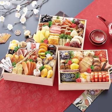 【冷蔵 盛付済 おせち 解凍不要】京都祇園 料亭「岩元」監修高級重 冠寿 [長方形三段 50品目 約4～5人前] 12/30日お届け※内容は昨年の情報