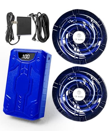 【2025暴風新登場40V/30000mAh】空調作業服 ファンバッテリーセット 40V超高出力 30000mAh大容量バッテリー 連続20時間稼働 6段階風量調節 強力冷却 空調ファン 日本製ブラシレスモーター 90mm服穴径対応 急速充電器付き ベスト用 空調作業服用 PSE認証済 猛暑対策
