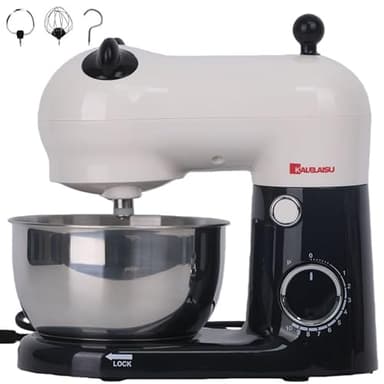 KALELAISU スタンドミキサー ミニスタンドミキサー 2L大容量 3種類アタッチメント 一台三役 10段階スピード調節 可愛いパンダの外観デザイン 小さなボディと軽量な重量 収納に便利 低騒音 卓上型 stand mixer こね/混ぜ/泡立て 家庭用 業務用