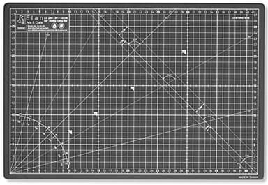 Elan カッターマット 手芸用品 両面仕様 A3 44 x 30cm ブラック&グレー カッティングマット 家庭用 業務用 カッティングマット
